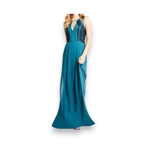 bcbgeneration teal and black lace dress